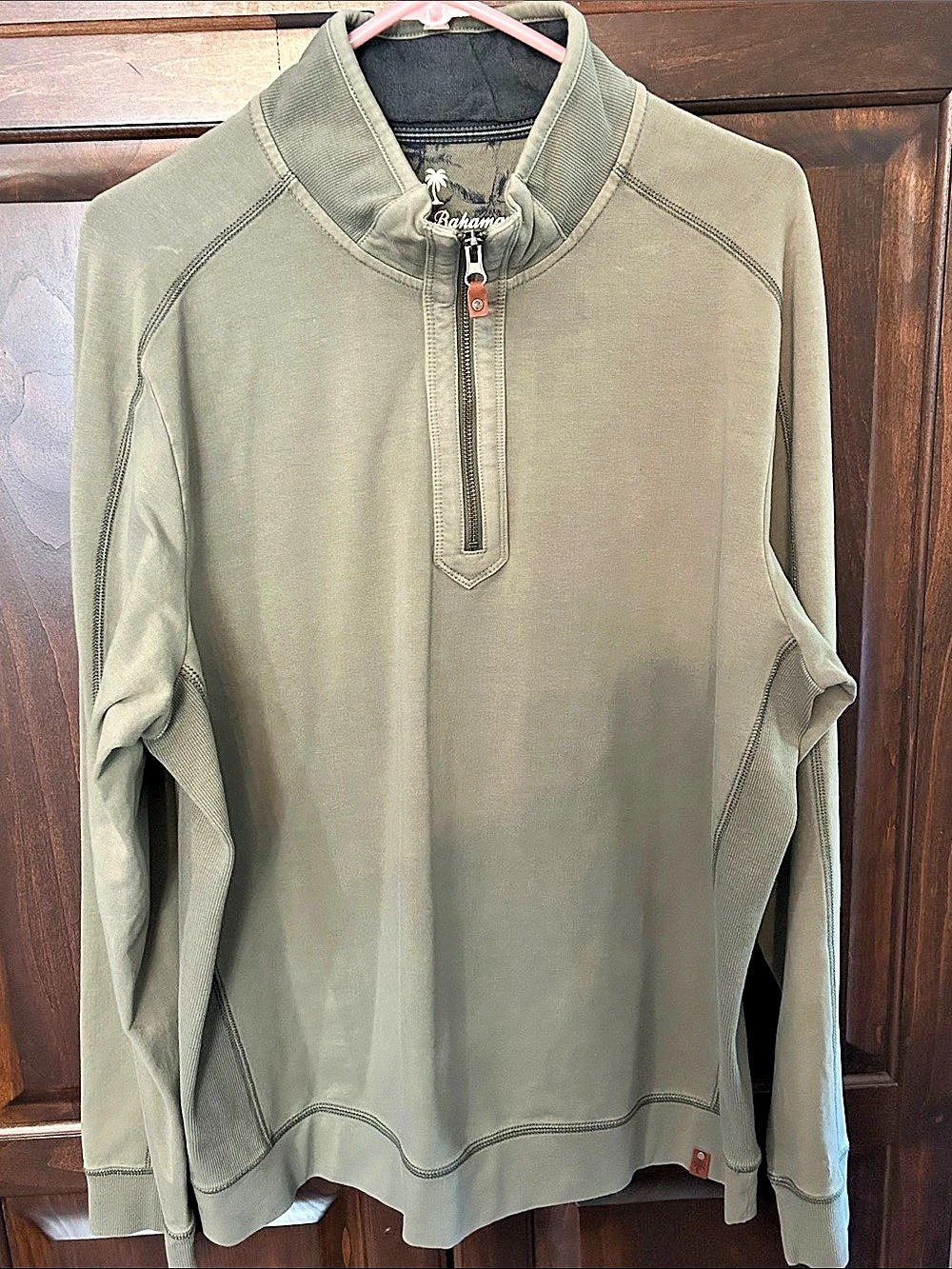 Tommy Bahama Men's Quarter-Zip Jacket in Green Size Large